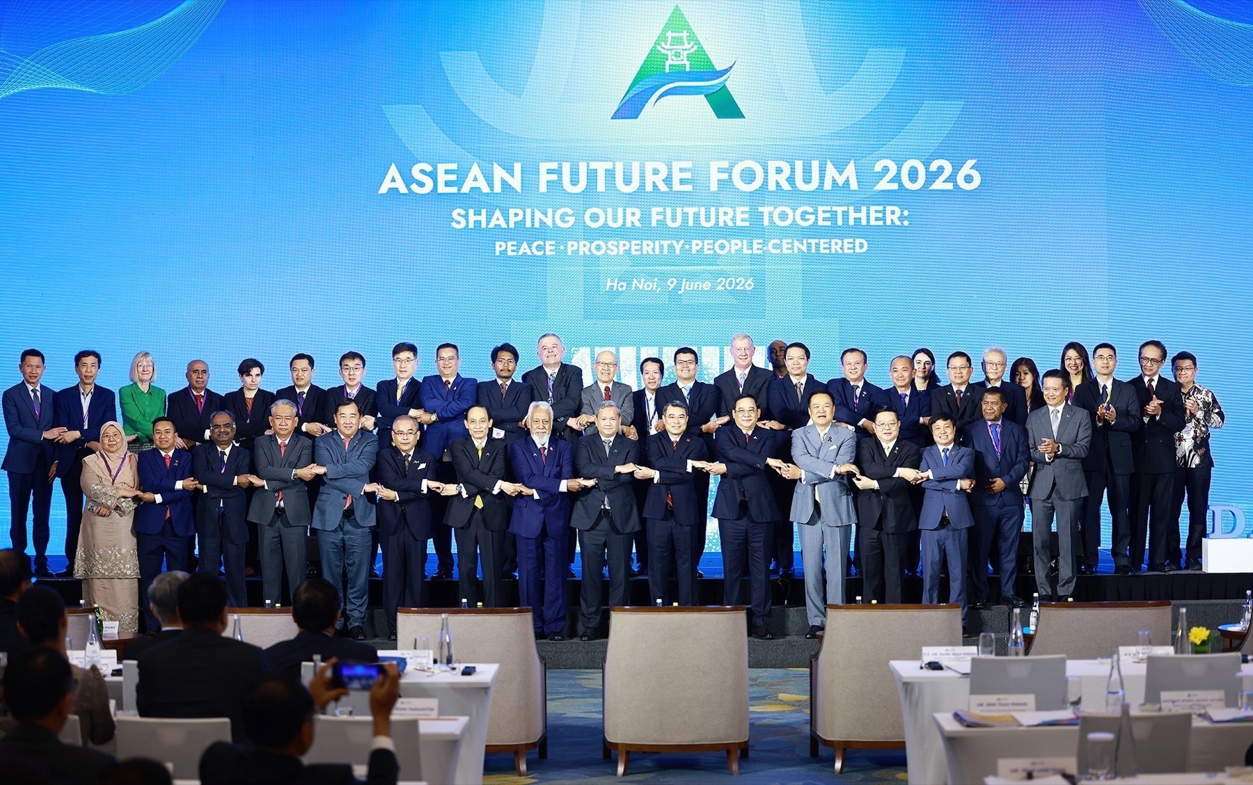 Delegates on stage at the ASEAN Future Forum 2026 in Hanoi