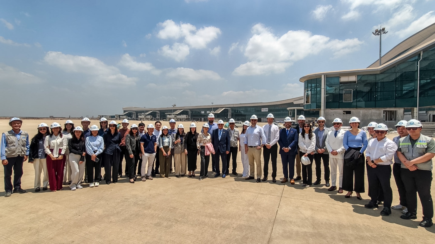 A large EuroCham delegation photographed on the site of Long Thanh Airport